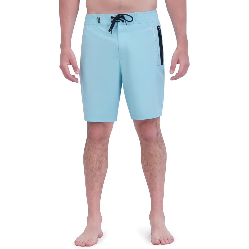 imageSpyder Mens Swim Trunks Stretch QuickDry 9 Board Shorts Sun Protection Pockets amp Brief LinerGoa