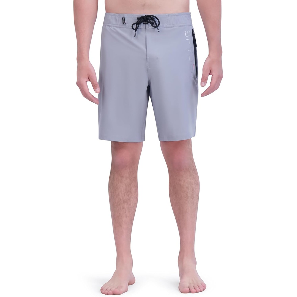 imageSpyder Mens Swim Trunks Stretch QuickDry 9 Board Shorts Sun Protection Pockets amp Brief LinerHutch