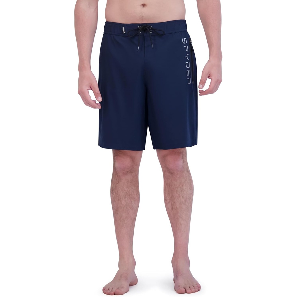 imageSpyder Mens Swim Trunks Stretch QuickDry 9 Board Shorts Sun Protection Pockets amp Brief LinerOcean