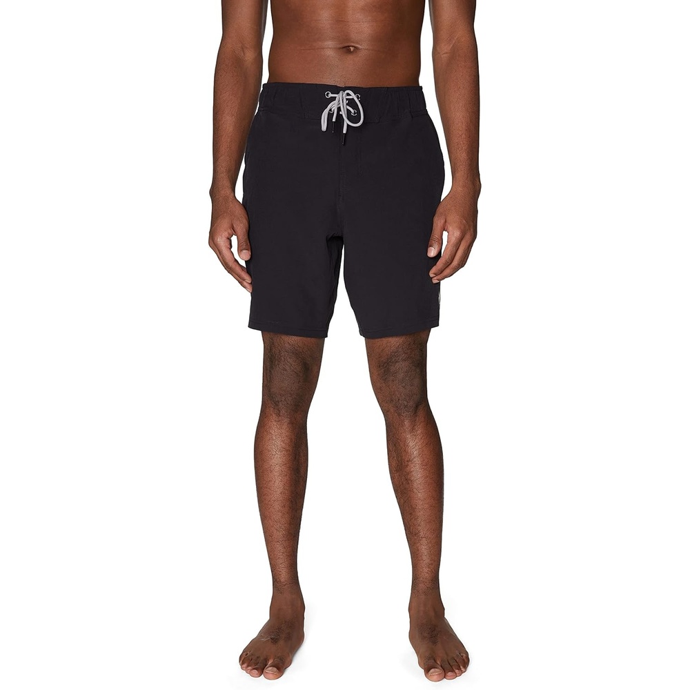 imageSpyder Mens Swim Trunks Stretch QuickDry 9 Board Shorts Sun Protection Pockets amp Brief LinerSolid Black