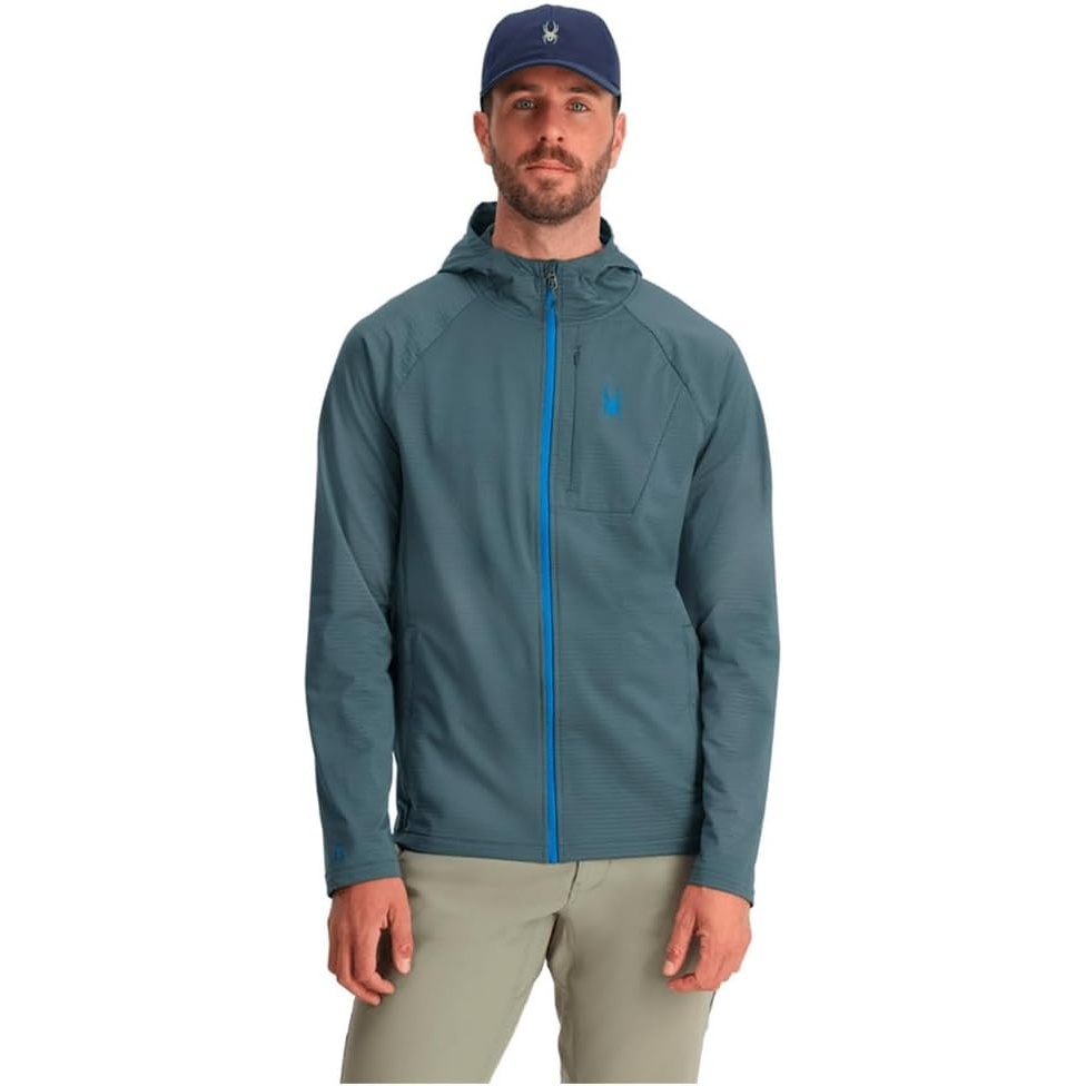 image:imageSpyder Mens Gridweb Fleece HoodieSlate Blue