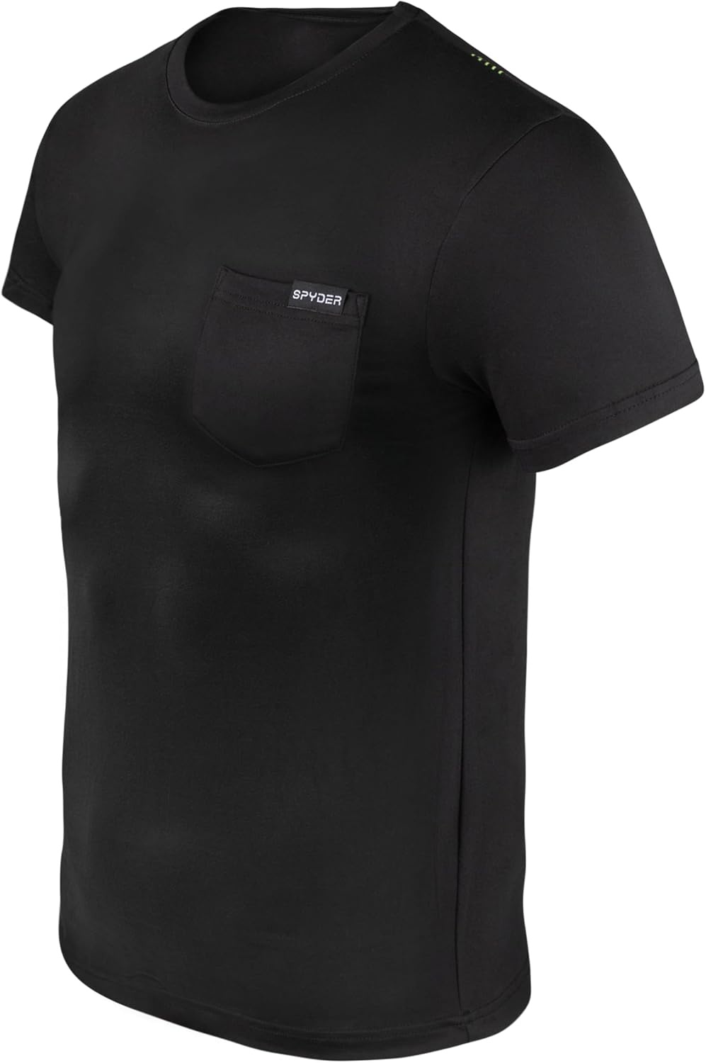 image:imageSpyder Mens Performance Moisture Wicking Crew Neck UndershirtsUltra Soft Stretch Sports TShirt WPocketBlackBlack