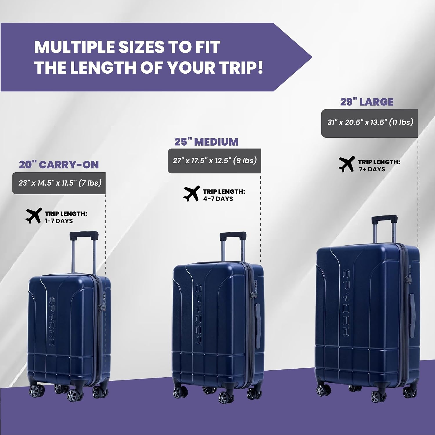 image:imageSpyder Carve 29 Inch Large Checked Luggage Expandable Hardside Upright Suitcase NavyNavy