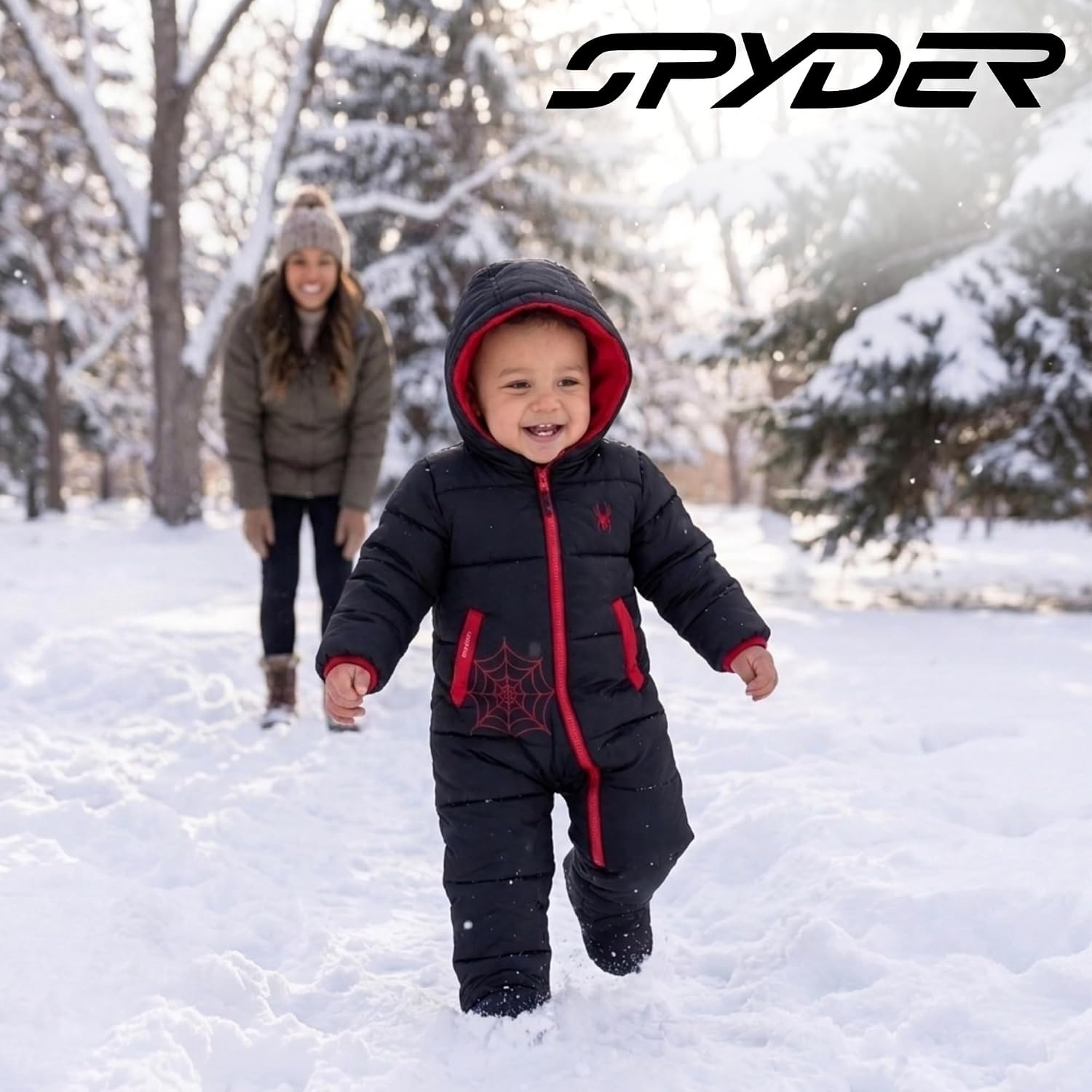 image:imageSpyder Toddler Snow Suit Fleece Lined Baby Snowsuit FoldOver CuffsBlack
