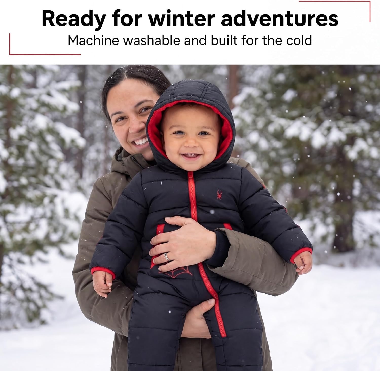 image:imageSpyder Toddler Snow Suit Fleece Lined Baby Snowsuit FoldOver CuffsBlack
