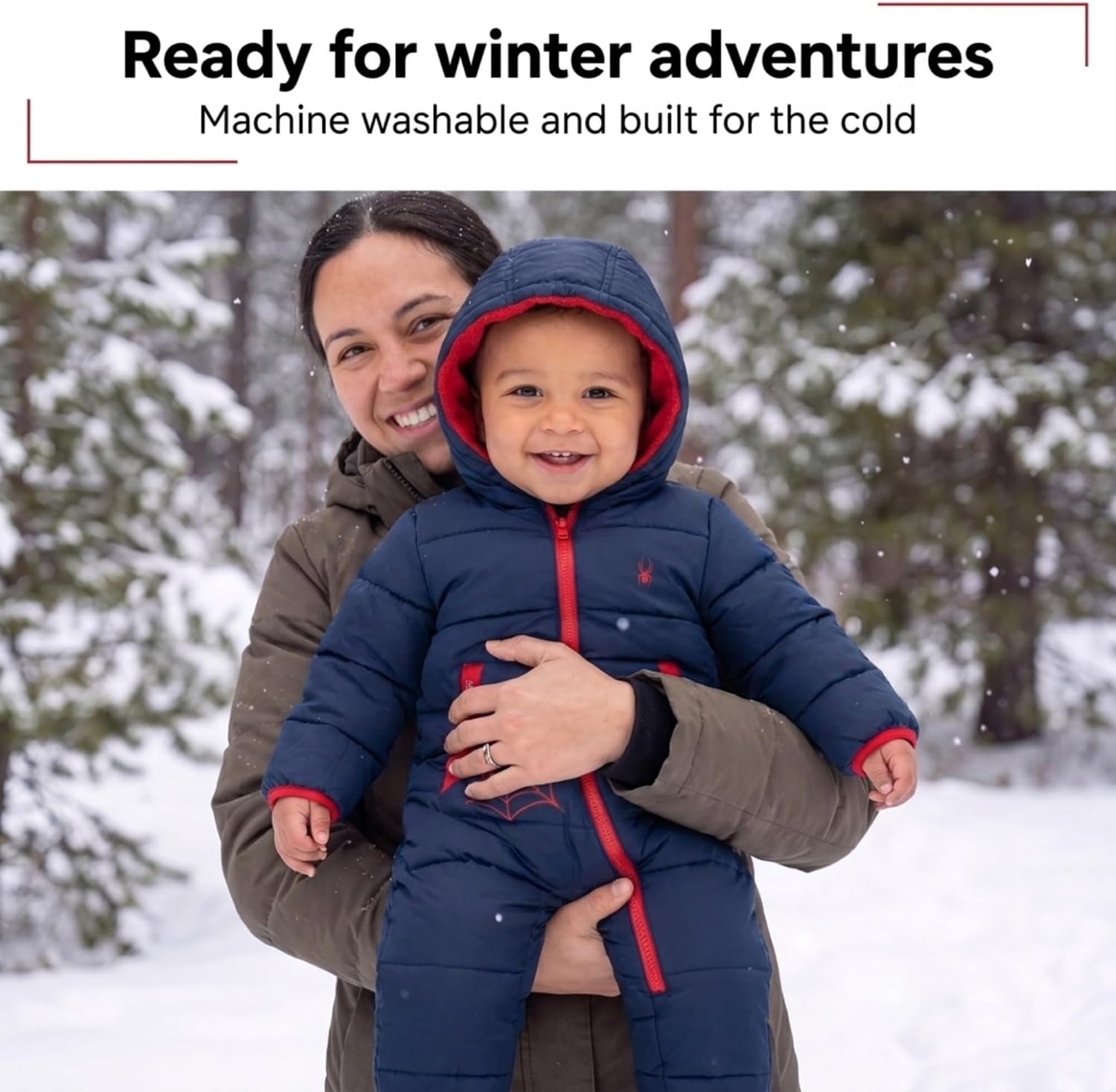 image:imageSpyder Toddler Snow Suit Fleece Lined Baby Snowsuit FoldOver CuffsDark Navy