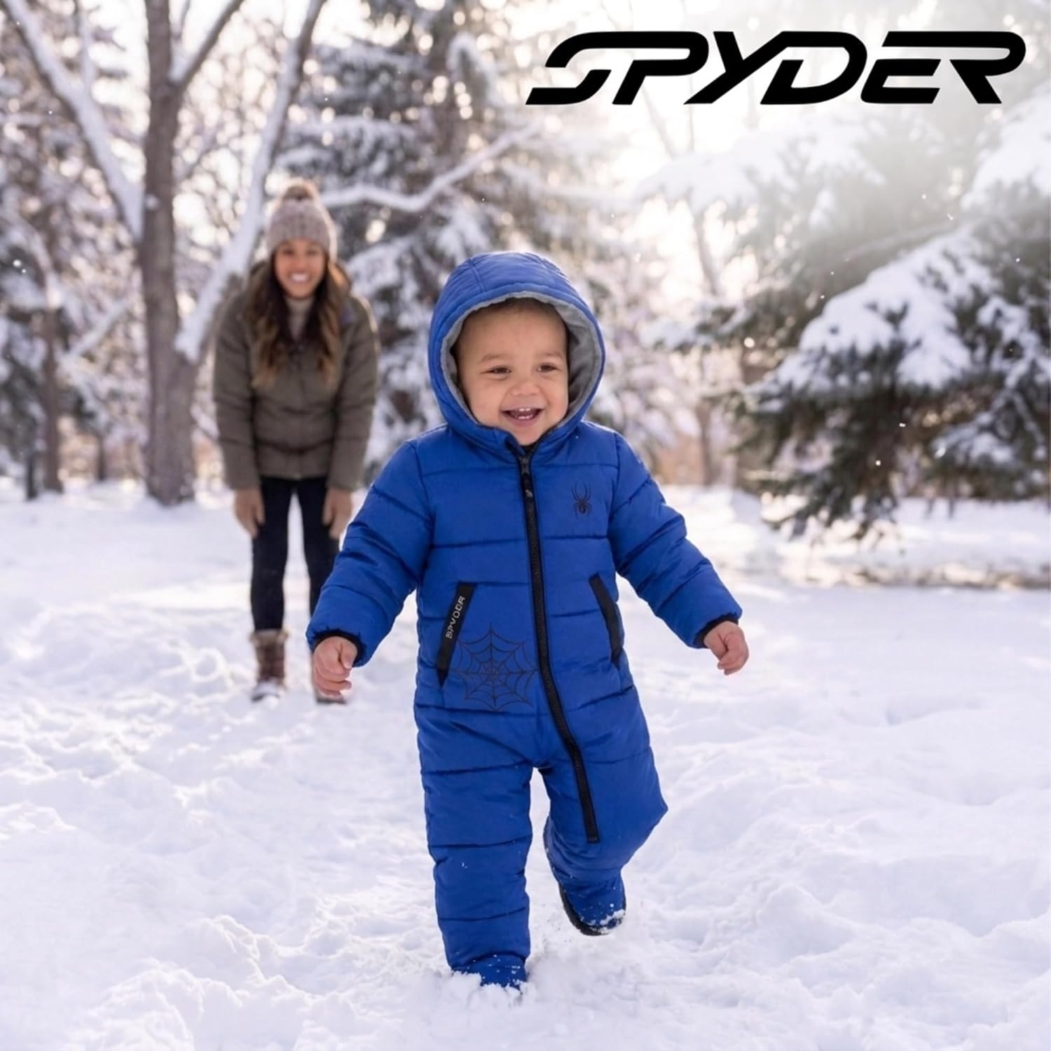 image:imageSpyder Toddler Snow Suit Fleece Lined Baby Snowsuit FoldOver CuffsElectric Blue