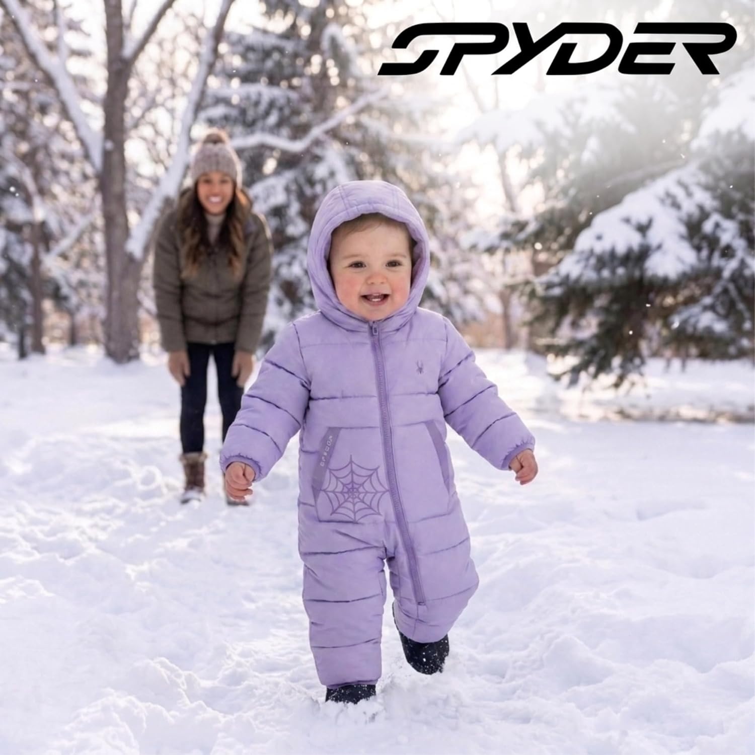 image:imageSpyder Toddler Snow Suit Fleece Lined Baby Snowsuit FoldOver CuffsLavender