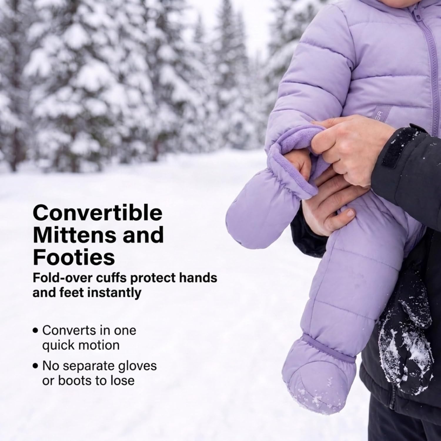 image:imageSpyder Toddler Snow Suit Fleece Lined Baby Snowsuit FoldOver CuffsLavender