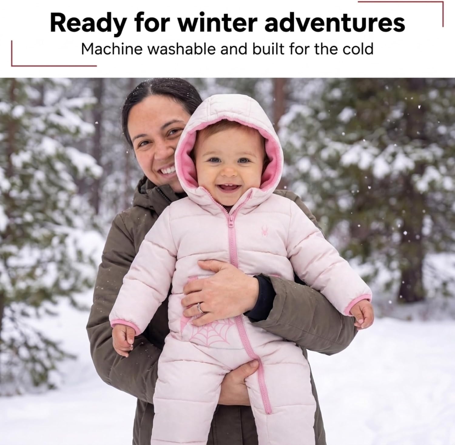image:imageSpyder Toddler Snow Suit Fleece Lined Baby Snowsuit FoldOver CuffsLight Pink