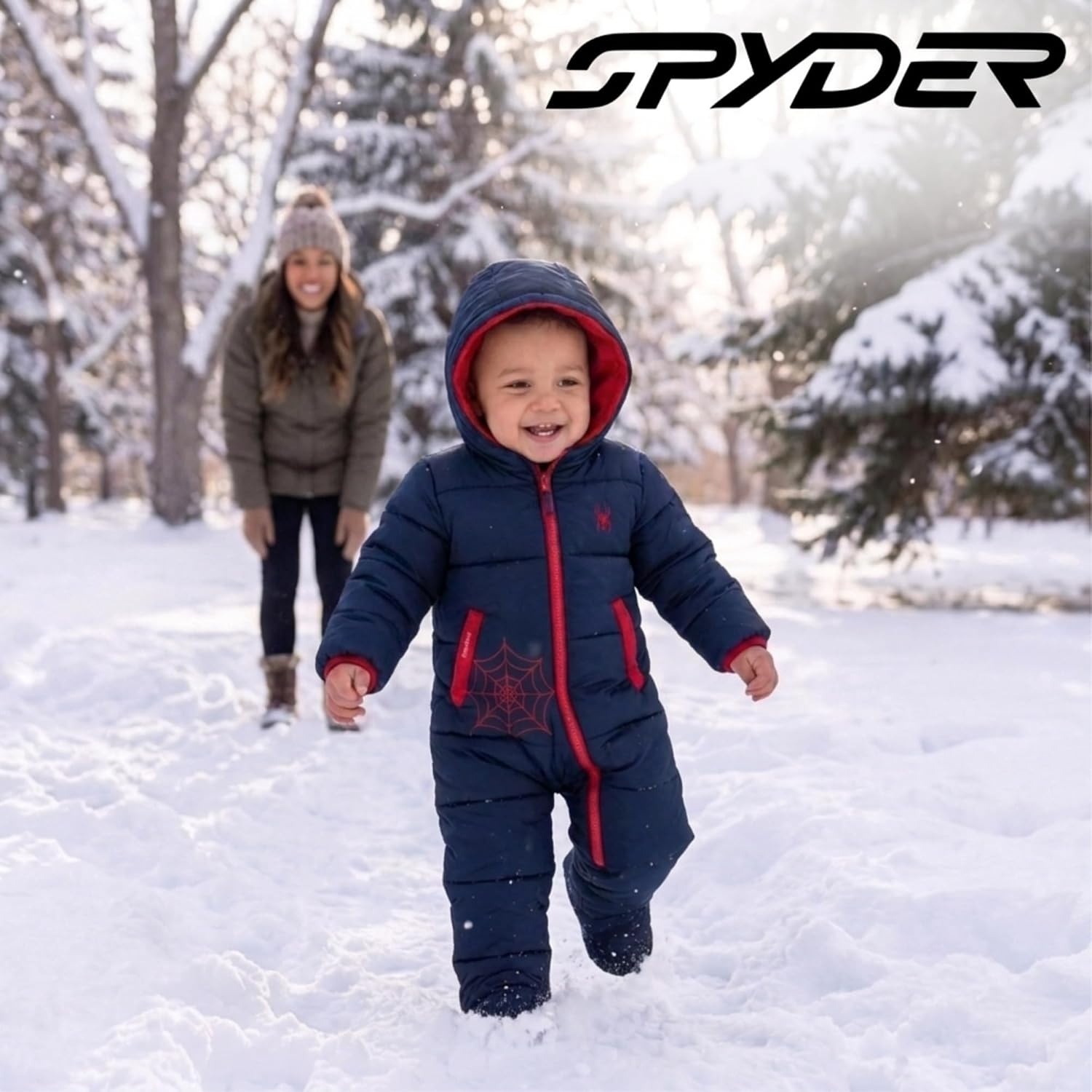 image:imageSpyder Toddler Snow Suit Fleece Lined Baby Snowsuit FoldOver CuffsNavy