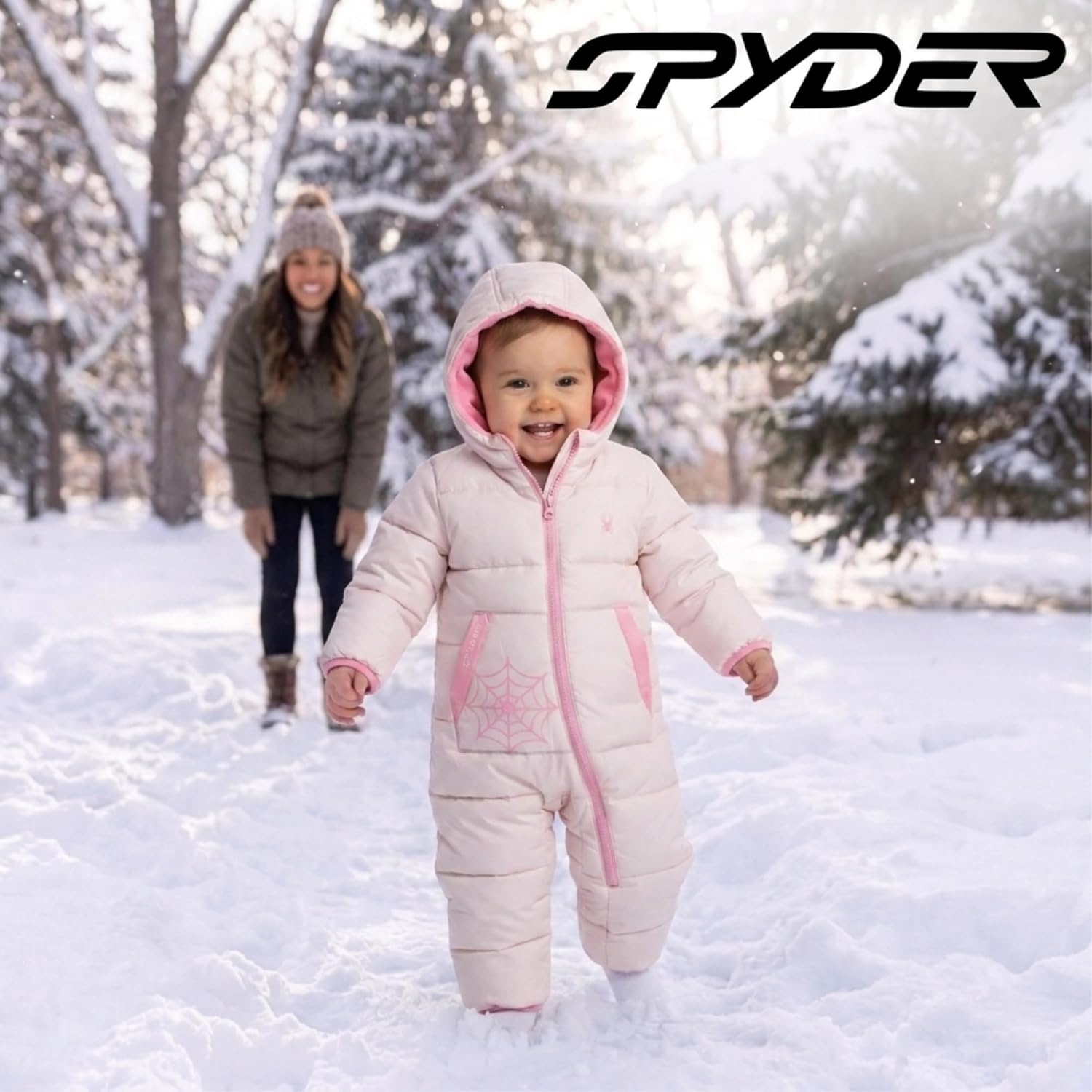 image:imageSpyder Toddler Snow Suit Fleece Lined Baby Snowsuit FoldOver CuffsPink