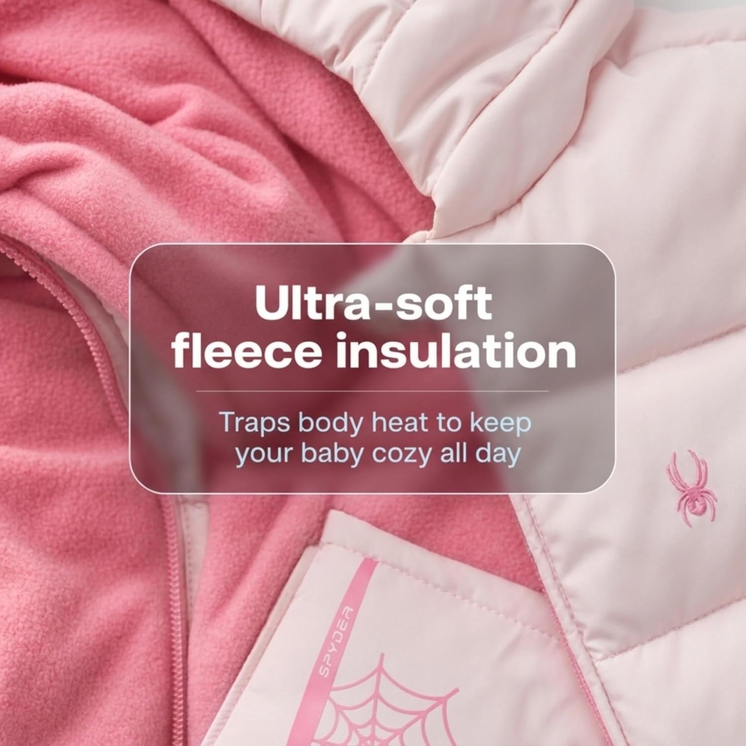 image:imageSpyder Toddler Snow Suit Fleece Lined Baby Snowsuit FoldOver CuffsPink