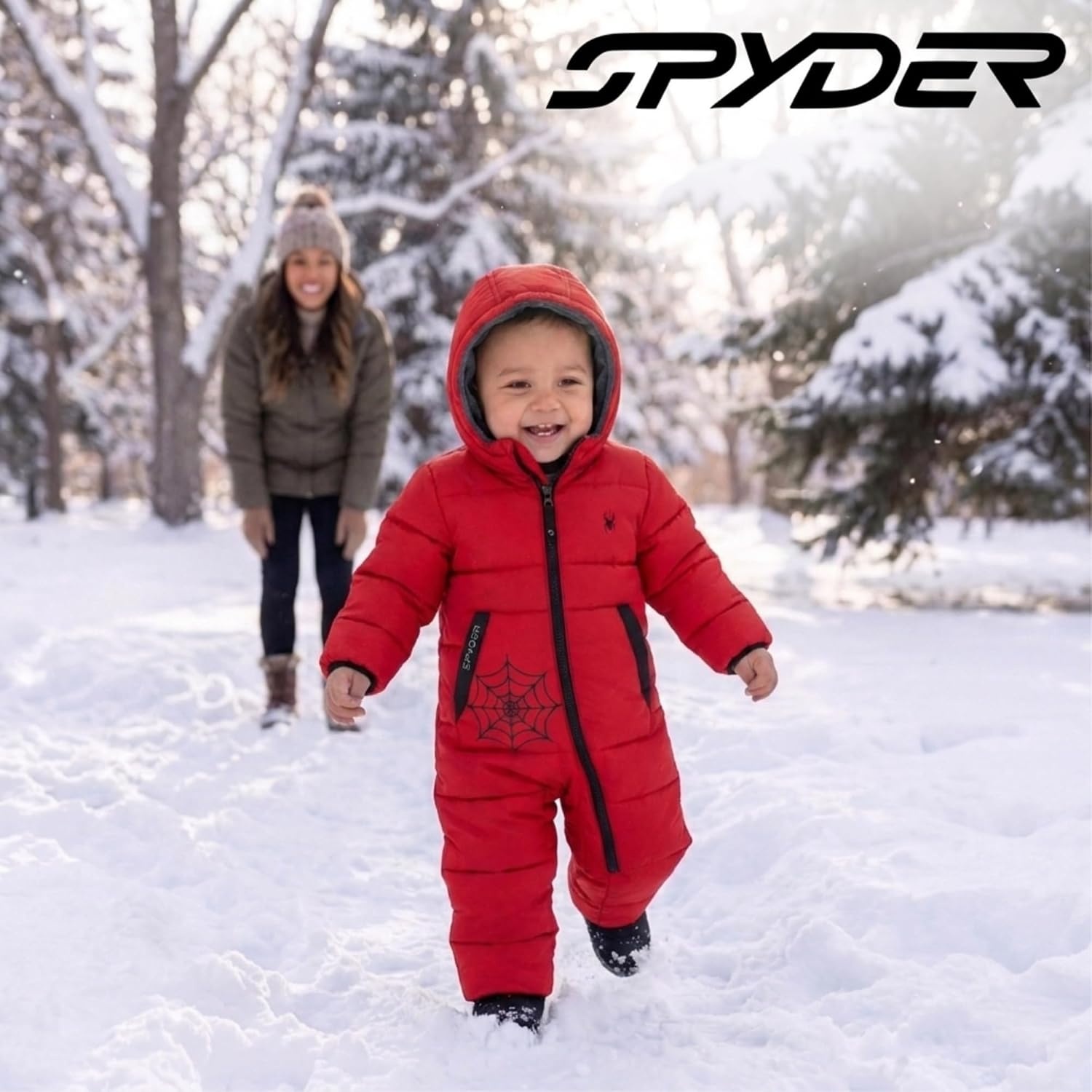 image:imageSpyder Toddler Snow Suit Fleece Lined Baby Snowsuit FoldOver CuffsRed