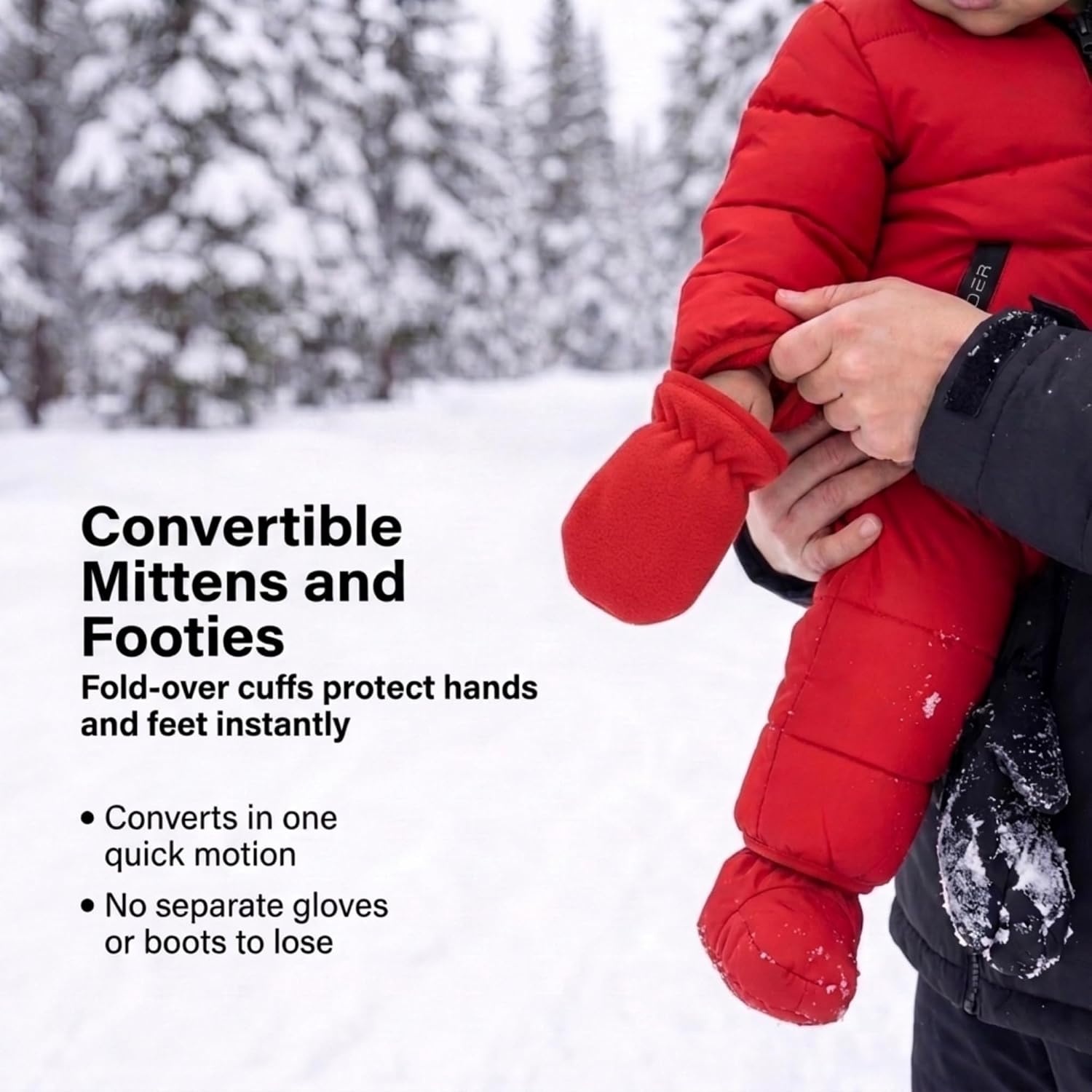 image:imageSpyder Toddler Snow Suit Fleece Lined Baby Snowsuit FoldOver CuffsRed