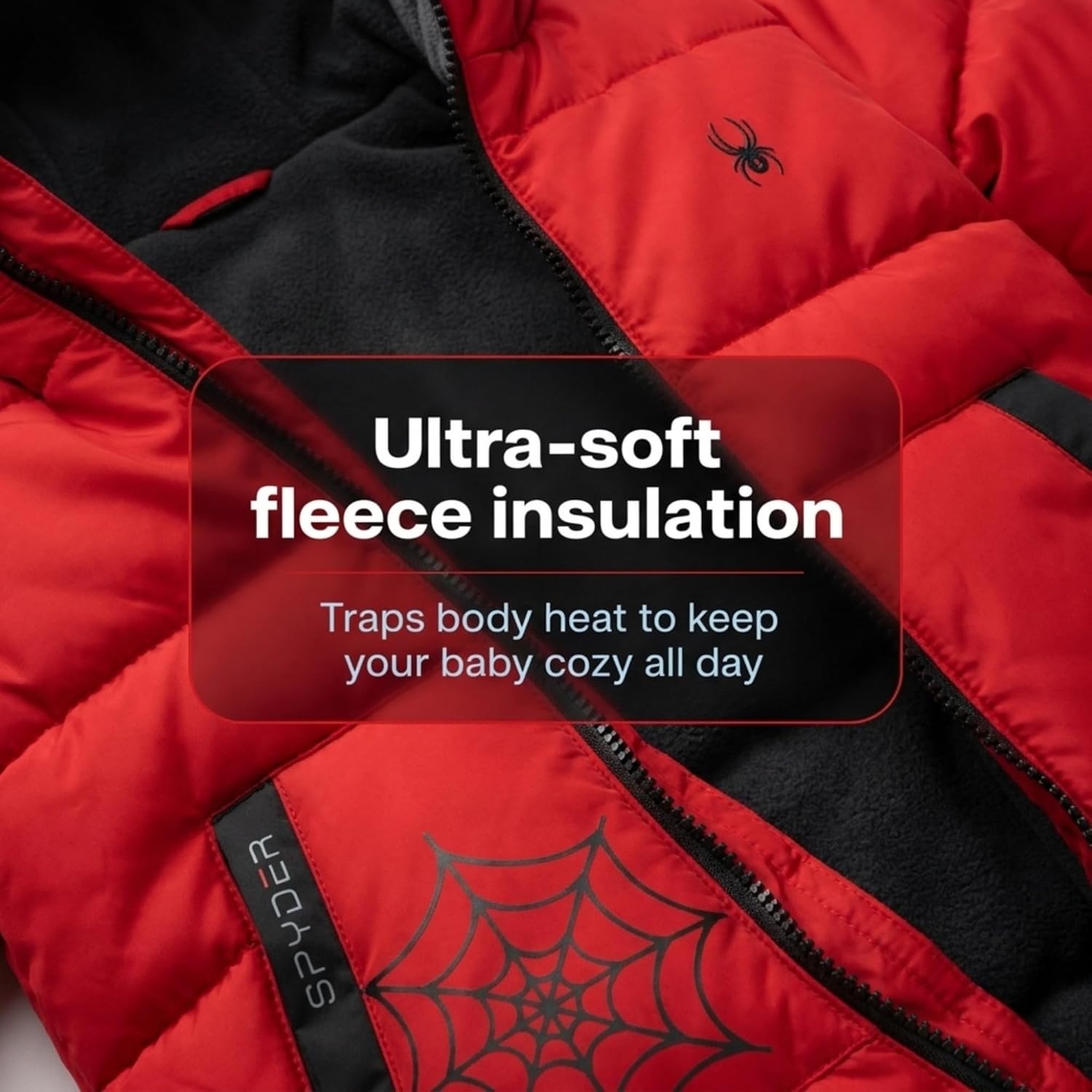 image:imageSpyder Toddler Snow Suit Fleece Lined Baby Snowsuit FoldOver CuffsRed