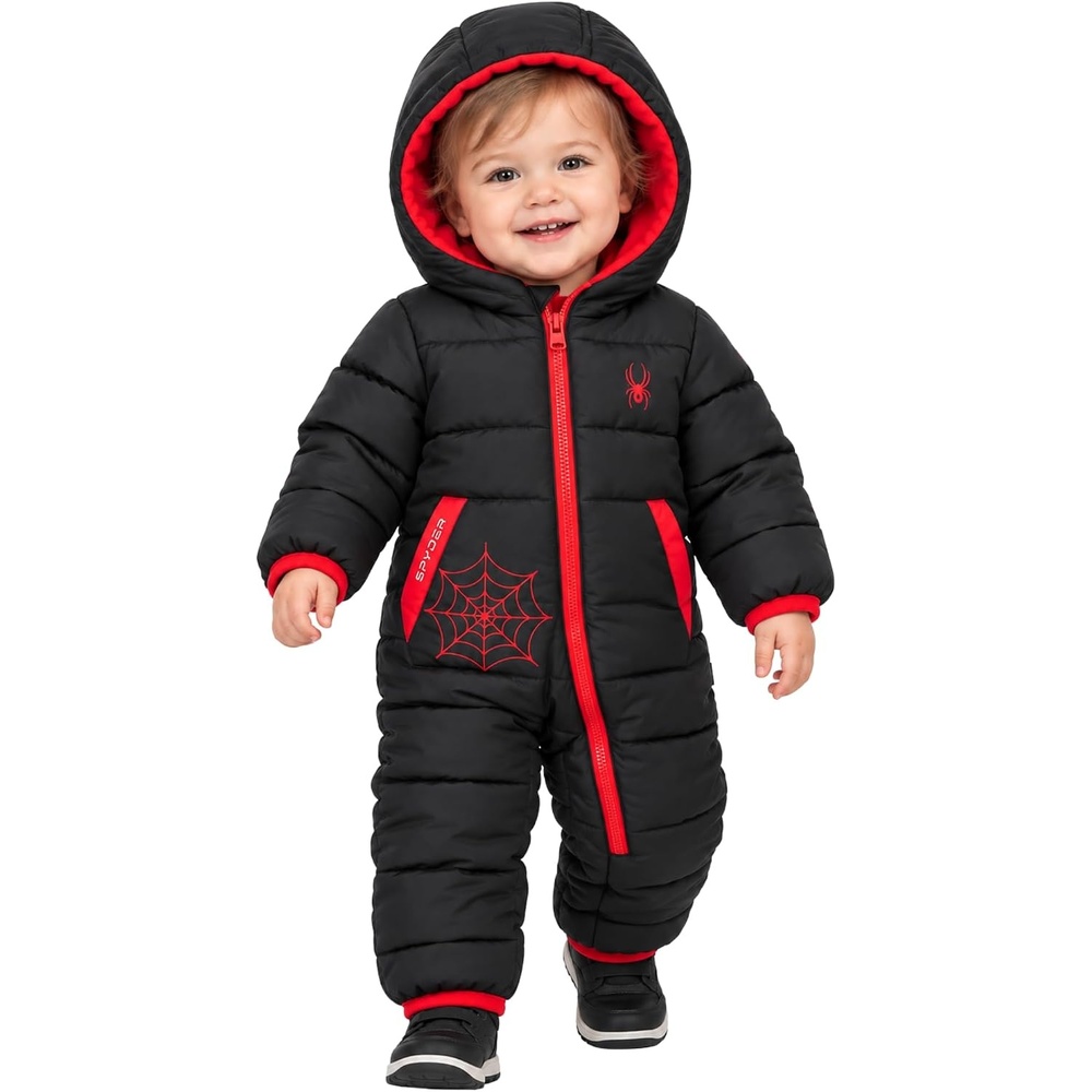 image:imageSpyder Toddler Snow Suit  Fleece Lined Baby Snowsuit FoldOver CuffsBlack